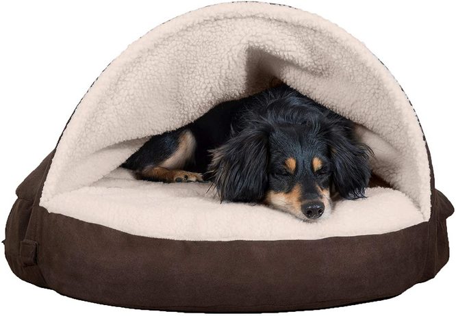 The Furhaven Hooded Dog Bed for Shelties The Furhaven Hooded Dog Bed for Shelties